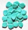 25 14mm Wide Opaque Turquoise Leaf
